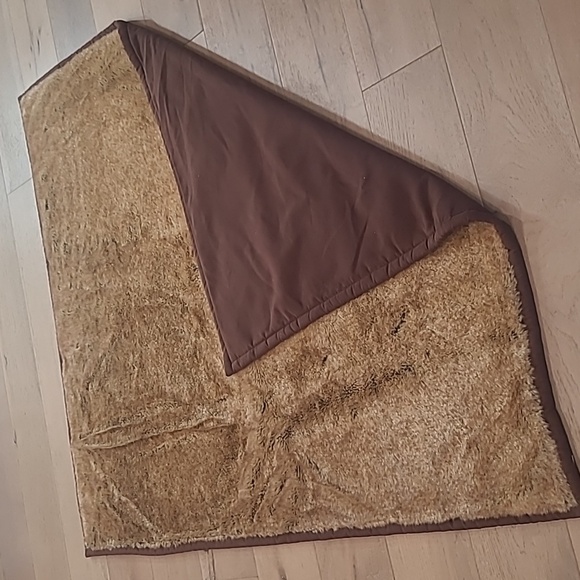 EUC Pottery Barn Throw Blanket Brown/Grey Faux Fur Heavy Weight Sofa Blanket - Picture 2 of 11
